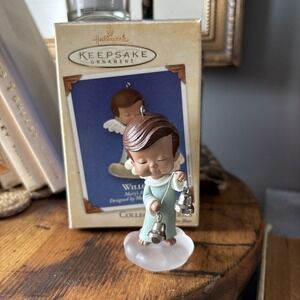 2002 Hallmark Series Keepsake Ornament Mary's Angels WILLOW # 15 Blue Signed